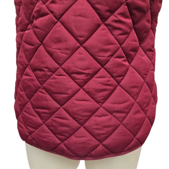J. Crew Mercantile Vest Women Size Small Quilted Cabernet Burgundy Full Zip - Picture 12 of 12